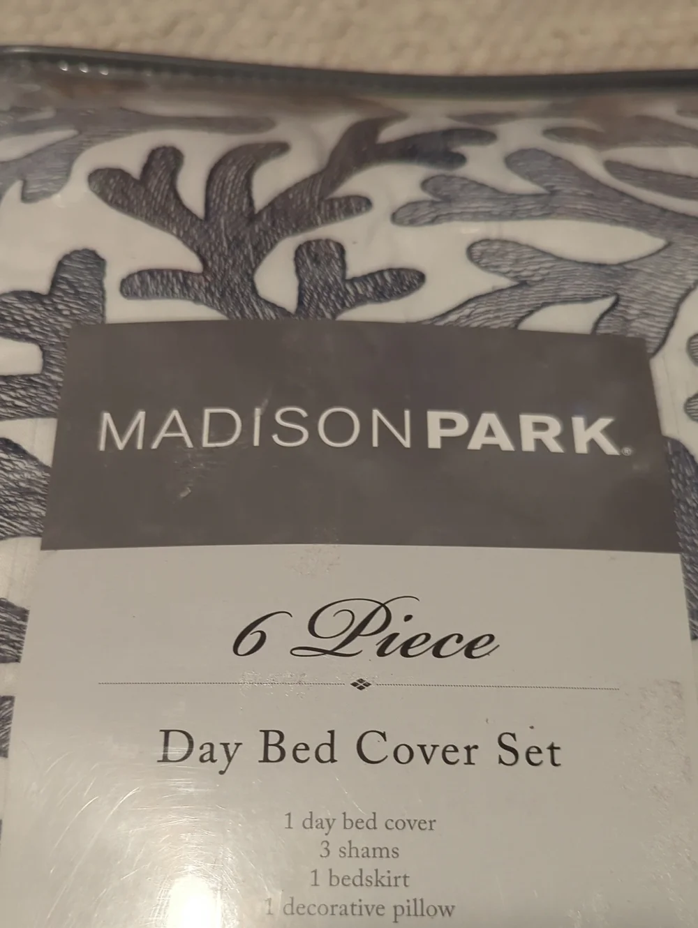 Madison Park Double Sided Quilting Quilted Blue Daybed Cover Set, 6pc